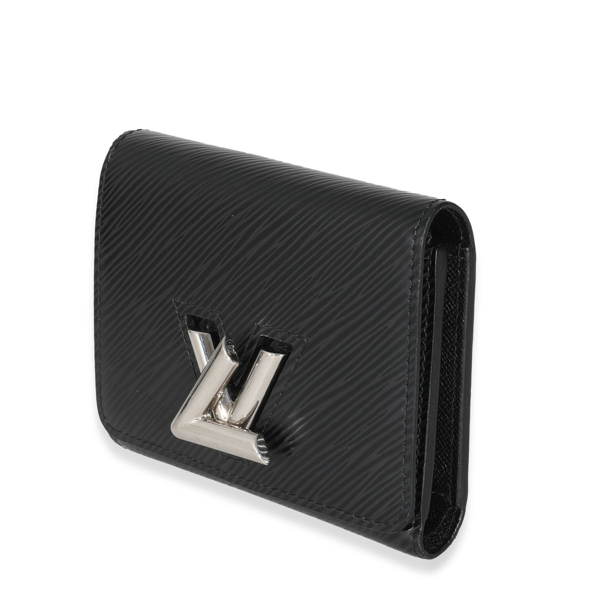 Twist Compact Wallet in Epi Leather, Silver Hardware