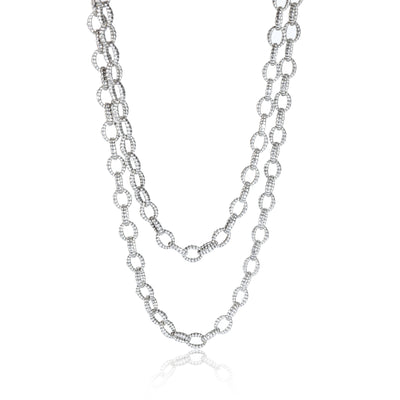 Lagos Fluted Caviar Double Chain Necklace in Yellow Gold/Sterling Silver