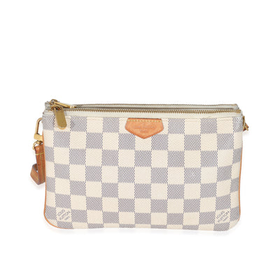 Louis Vuitton Damier Azur Canvas Double Zip Pochette