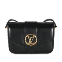 Louis Vuitton Black Smooth Calfskin LV Pont 9 MM