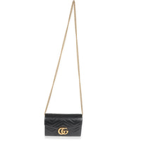 Gucci Black Leather GG Marmont Mini Bag