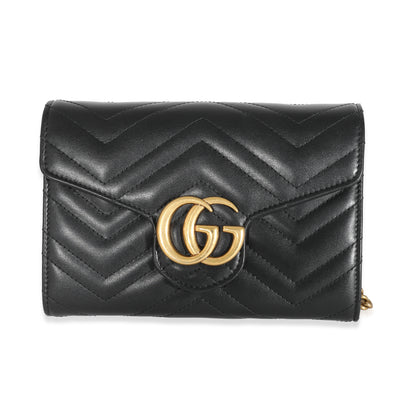 Gucci Black Leather GG Marmont Mini Bag