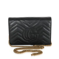 Gucci Black Leather GG Marmont Mini Bag