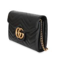 Gucci Black Leather GG Marmont Mini Bag