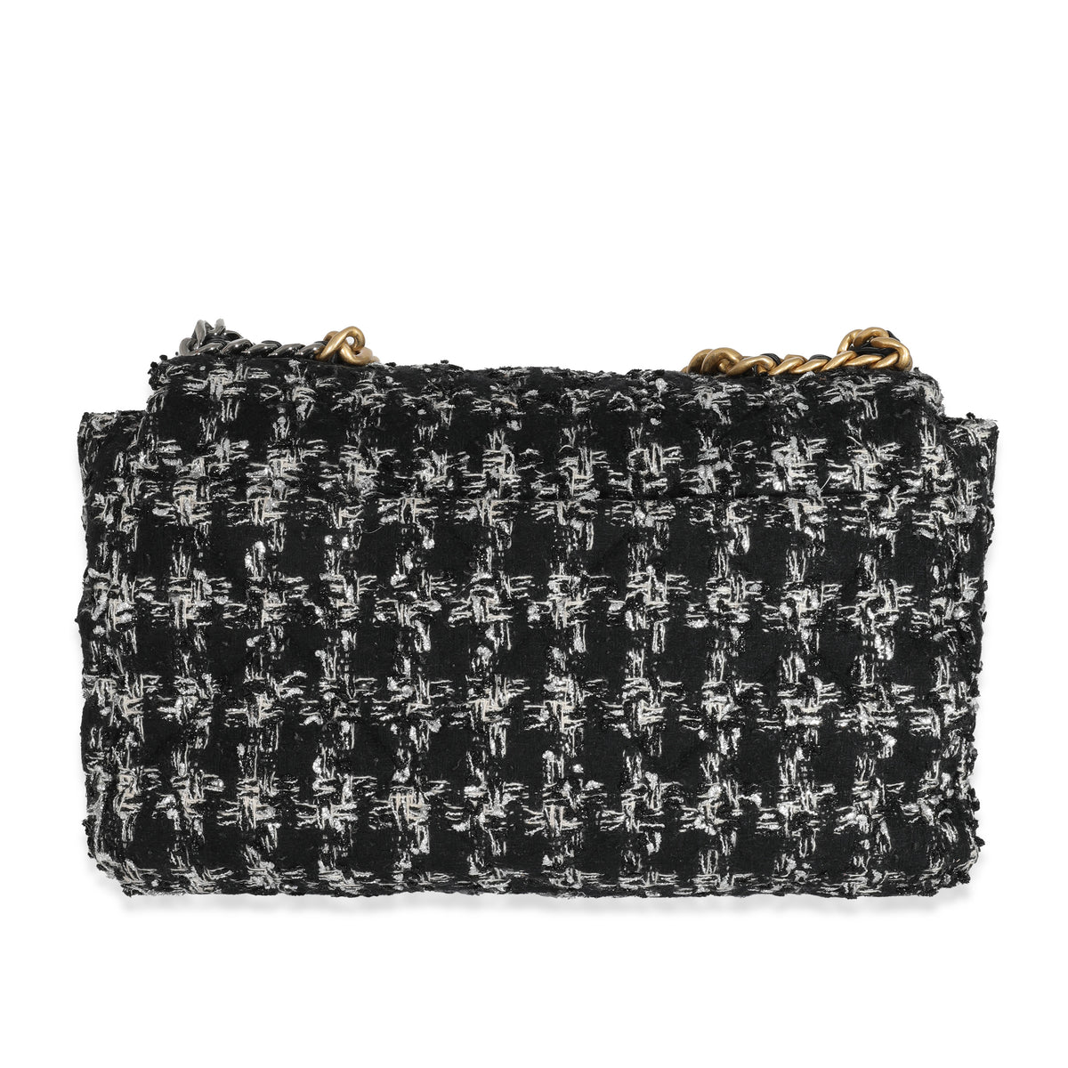 Sell Chanel 19 Maxi Bag in Houndstooth Tweed - Black/Brown