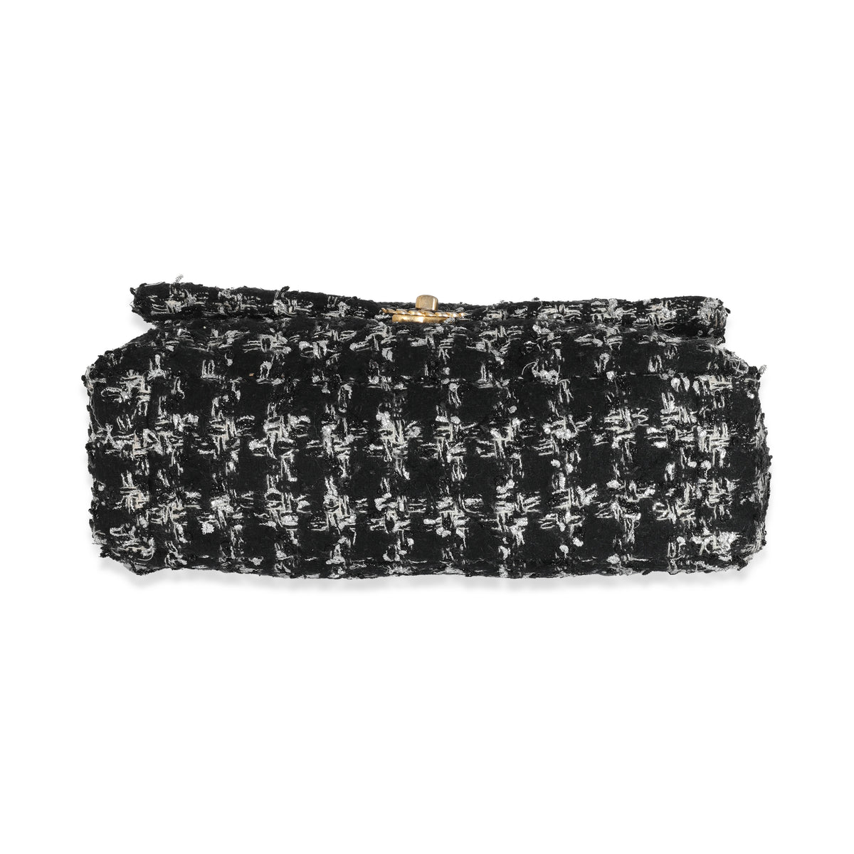 Chanel Black White Metallic Houndstooth Tweed Chanel 19 Maxi Flap Bag