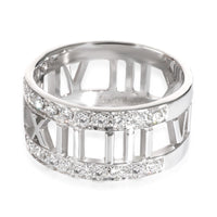 Tiffany & Co. Atlas Pierced Ring in 18k White Gold 0.52 CTW