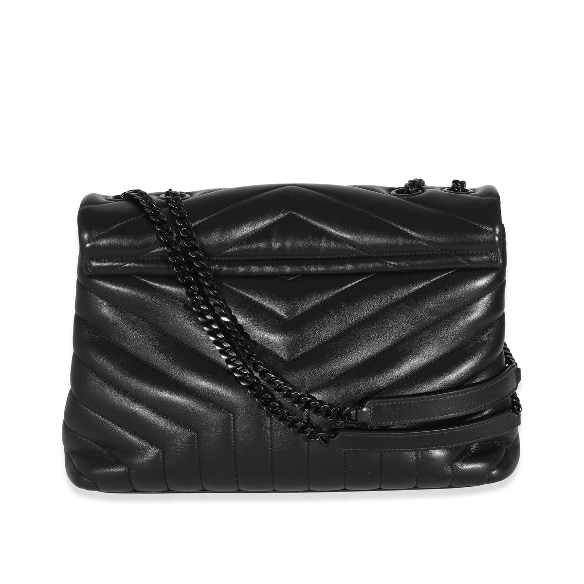 Saint Laurent Black Matelassé Leather Medium Loulou Bag