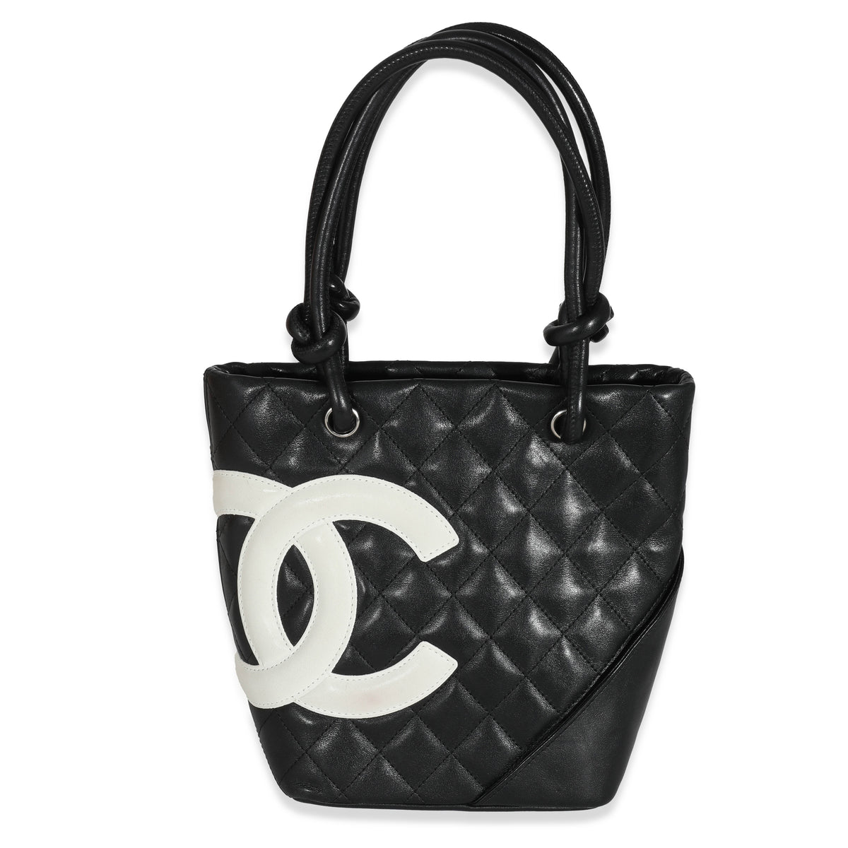 Chanel Pink/Black Quilted Leather CC Ligne Cambon Bag at 1stDibs