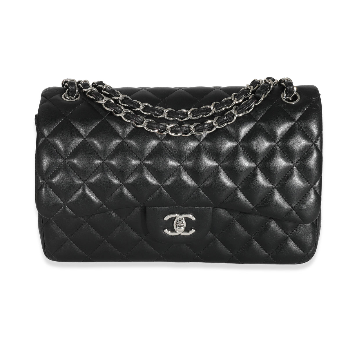 Chanel Black Quilted Lambskin Jumbo Classic Double Flap Bag, myGemma, SG