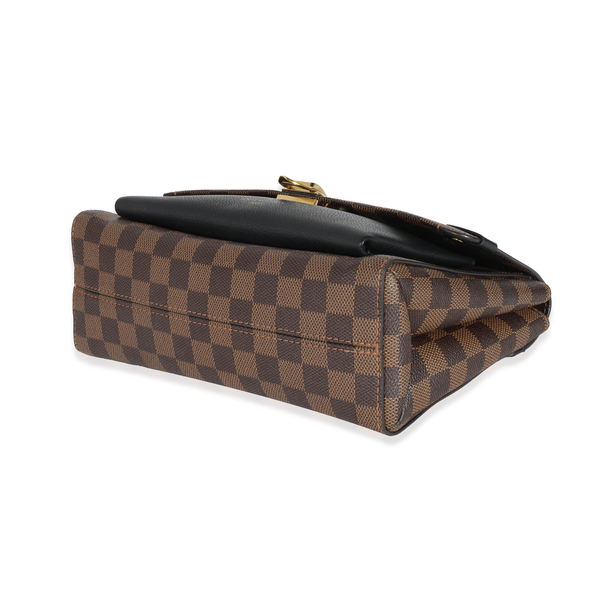 LOUIS VUITTON Damier Ebene Coated Canvas and Black CalfskinLeather