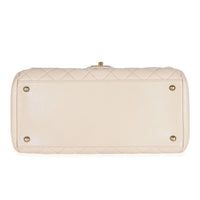 Chanel Beige Quilted Sheepskin Trapezio Flap Bag