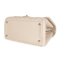 Chanel Beige Quilted Sheepskin Trapezio Flap Bag