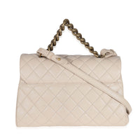 Chanel Beige Quilted Sheepskin Trapezio Flap Bag