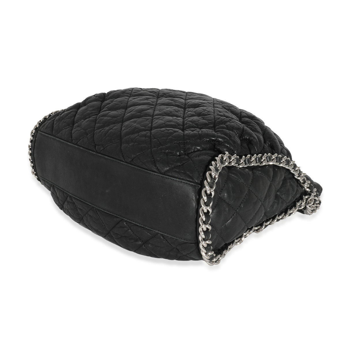 Chanel Black Washed Lambskin Chain Around Hobo