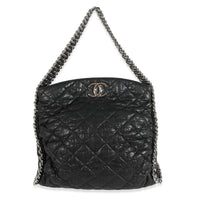 Chanel Black Washed Lambskin Chain Around Hobo