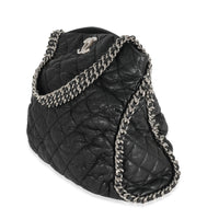 Chanel Black Washed Lambskin Chain Around Hobo