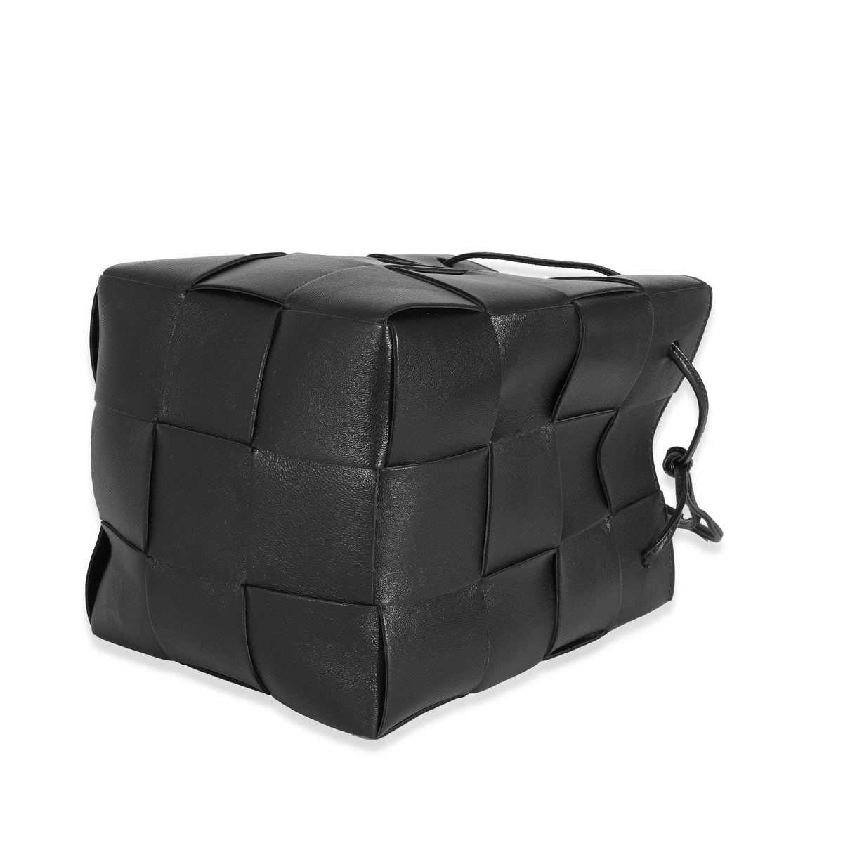 Bottega Veneta Black Lambskin Intrecciato Small Cassette Bucket Bag