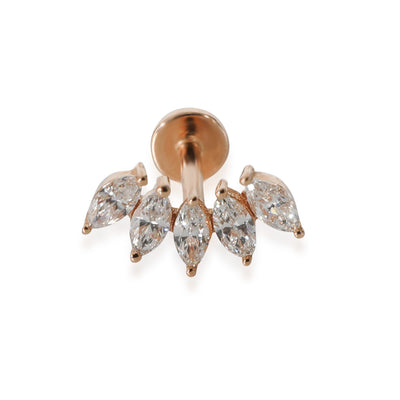 Kismet by Milka Marquise diamond flatback single Earring 14k Rose Gold 0.21 CTW