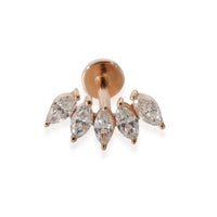 Kismet by Milka Marquise diamond flatback single Earring 14k Rose Gold 0.21 CTW