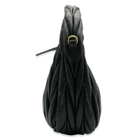 Miu Miu Black Matelassé Nappa Mini Wander Hobo Bag