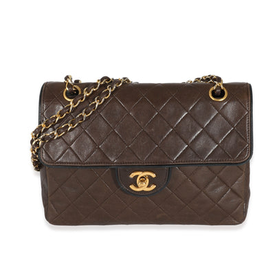 Chanel Vintage Brown Lambskin 24k CC Flap Bag