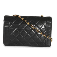 Chanel Vintage 24k Black Quilted Lambskin Diana Flap Bag