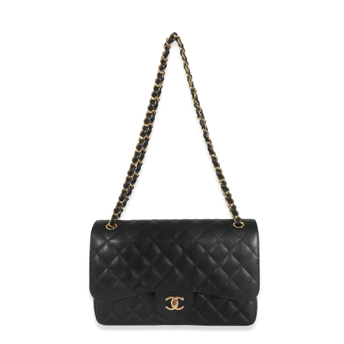 Chanel Black Caviar Jumbo Classic Double Flap Bag, myGemma