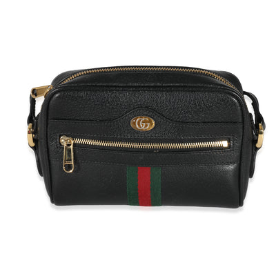 Gucci Black Leather Mini Web Ophidia Bag