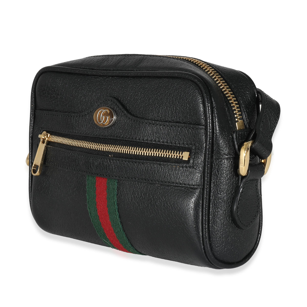 Gucci Black Leather Mini Web Ophidia Bag