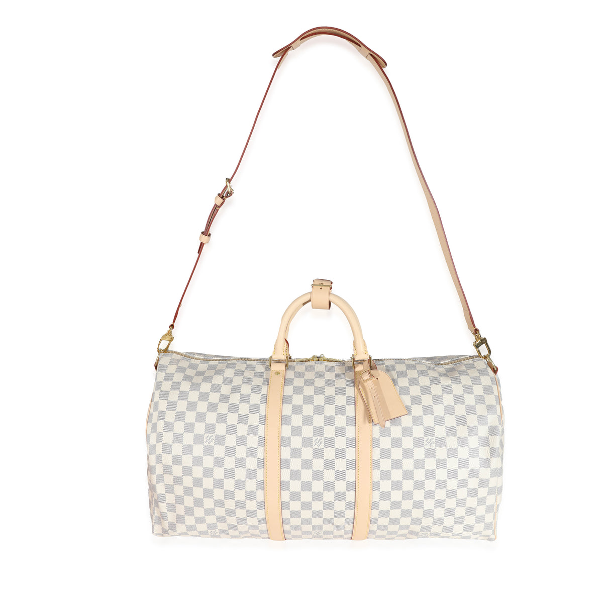 Louis Vuitton Keepall Bandouliere 55 Damier Azur White Coated Canvas T -  MyDesignerly