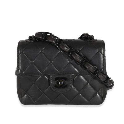 Chanel Vintage Black Lambskin Resin Mini Flap Bag