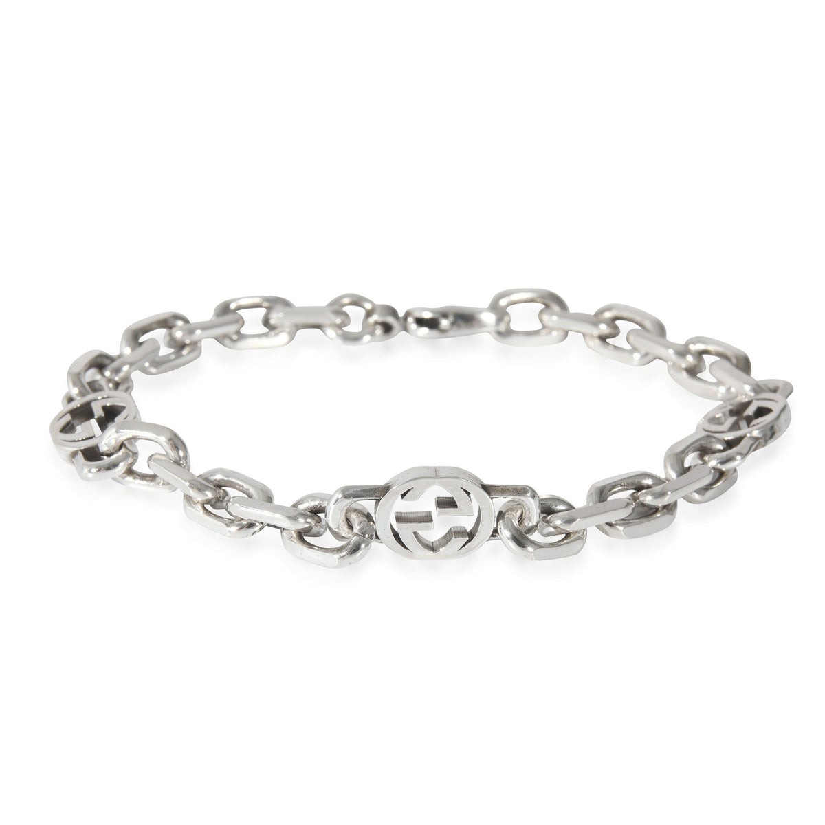 Gucci Men's Sterling Silver Interlocking G Link Bracelet