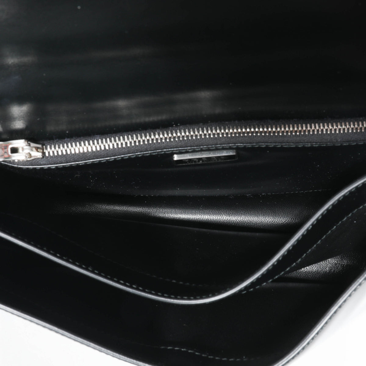 Prada Black Brushed Spazzolato Emblème Flap Bag