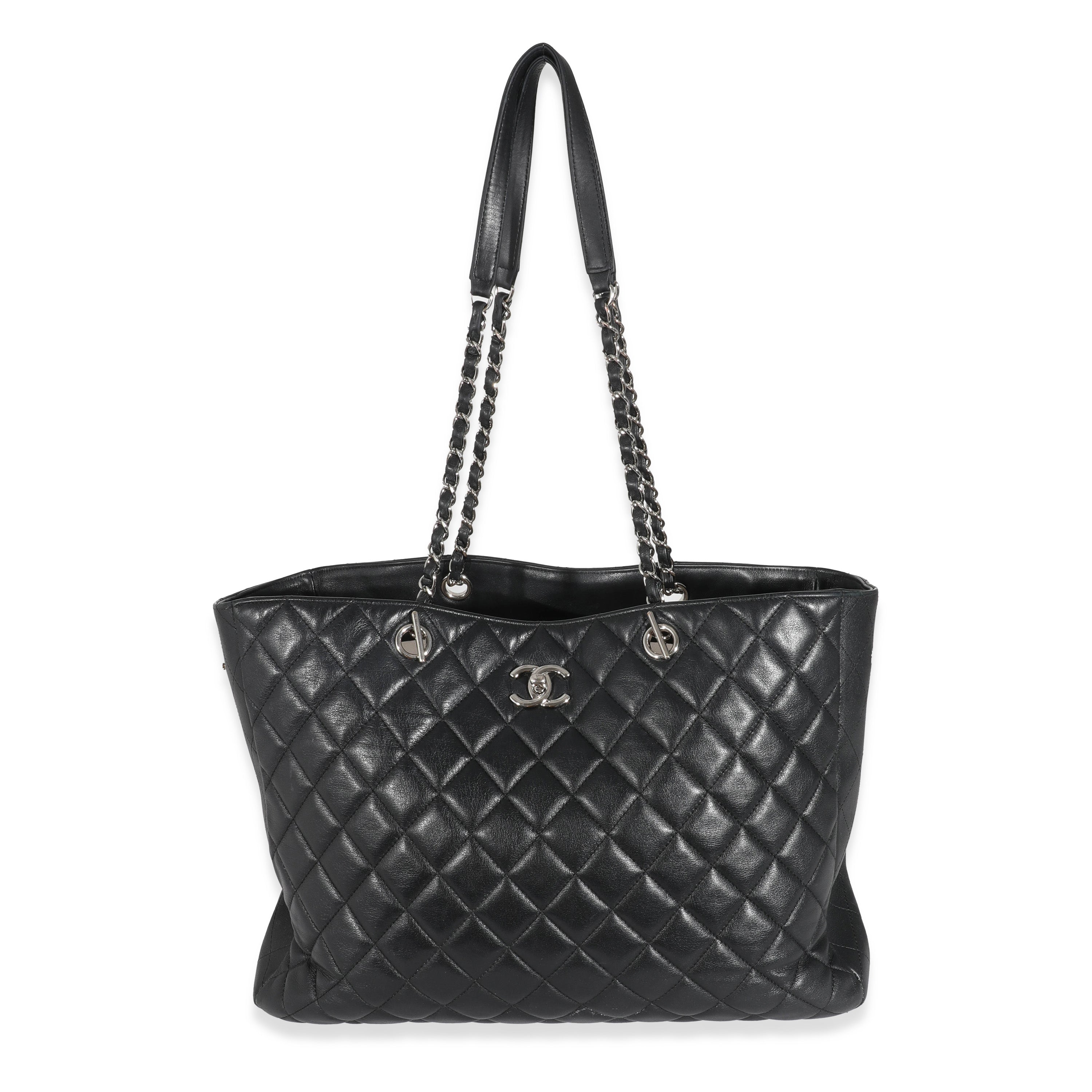Chanel Black Lambskin Classic Timeless Shopping Tote | myGemma