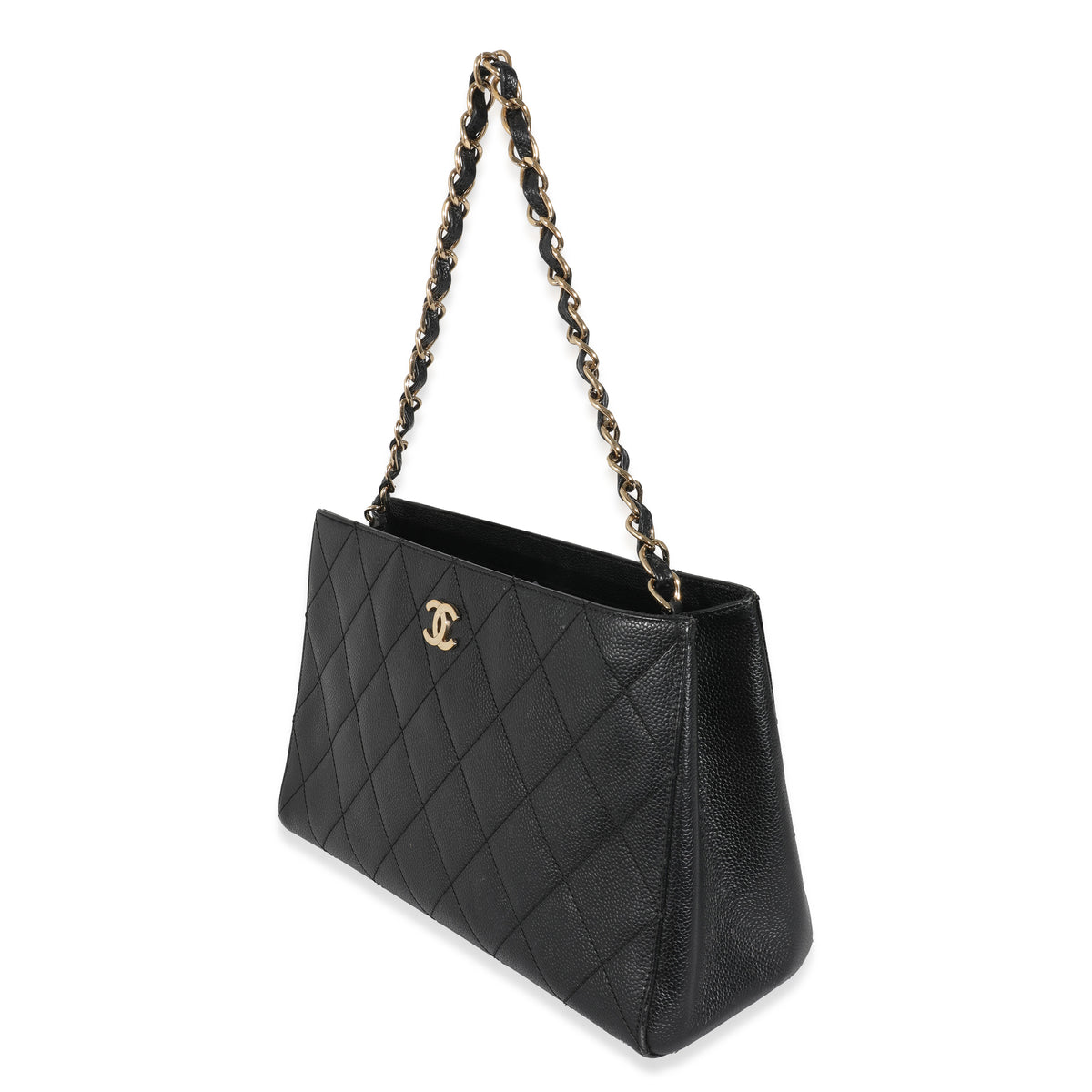 Chanel Classic Double Flap Quilted Caviar Gold-tone Medium Black in Caviar  with Gold Tone - US