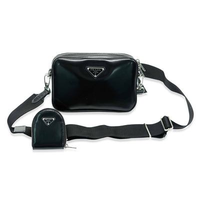 Prada Black Spazzolato Messenger Bag