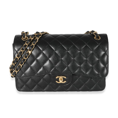 Chanel Black Caviar Jumbo Classic Double Flap Bag