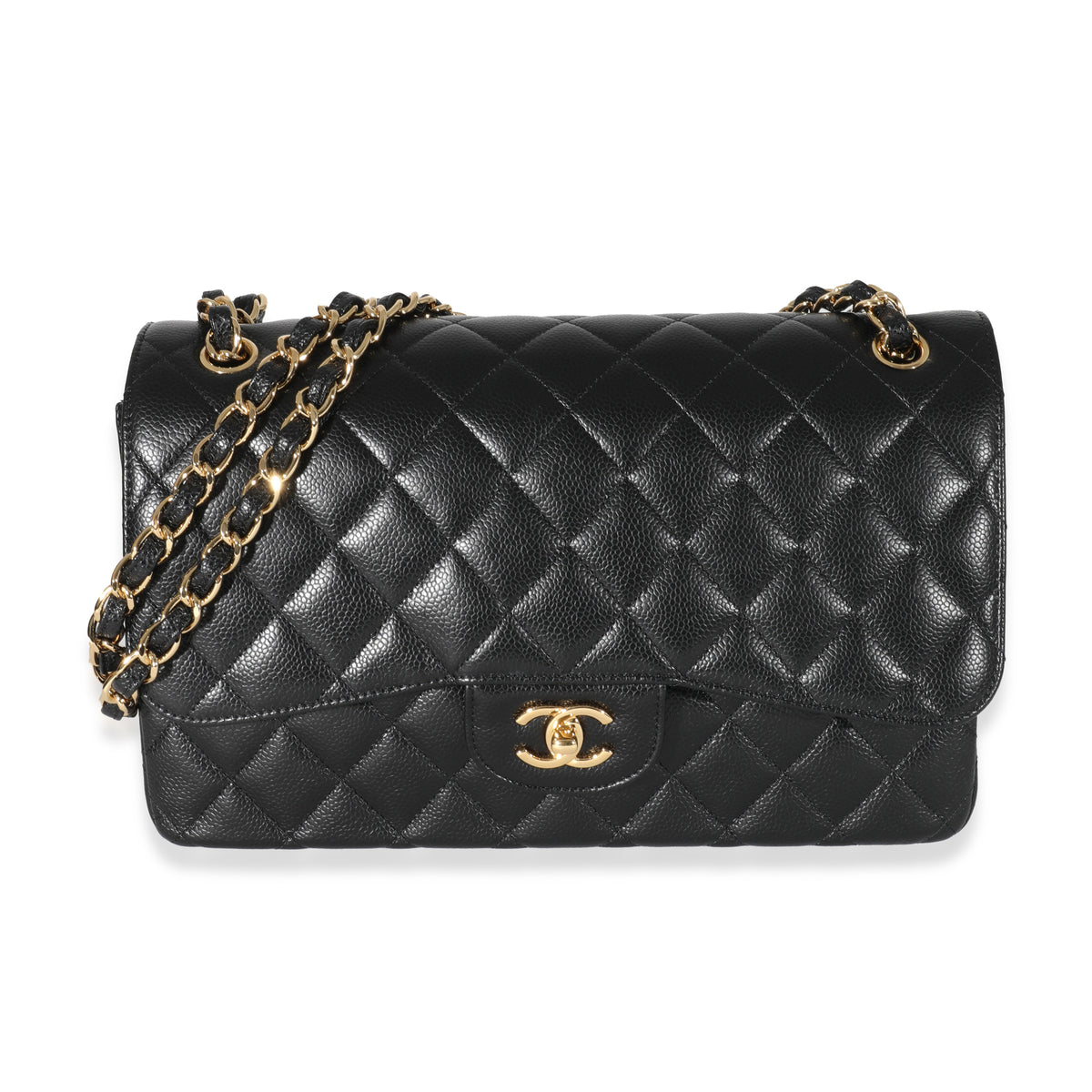 Chanel Black Caviar Jumbo Classic Double Flap Bag, myGemma