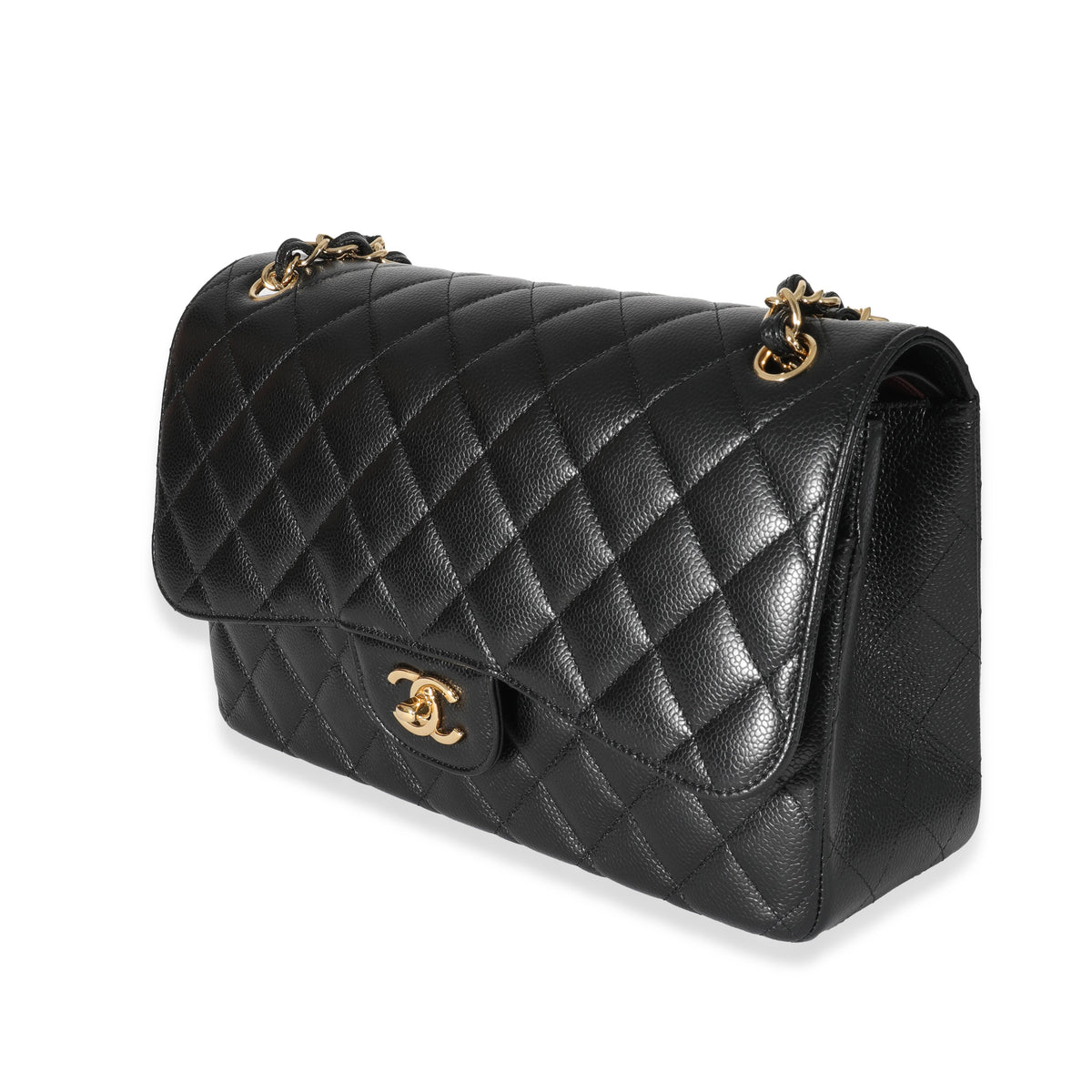 Chanel Black Caviar Jumbo Classic Double Flap Bag, myGemma