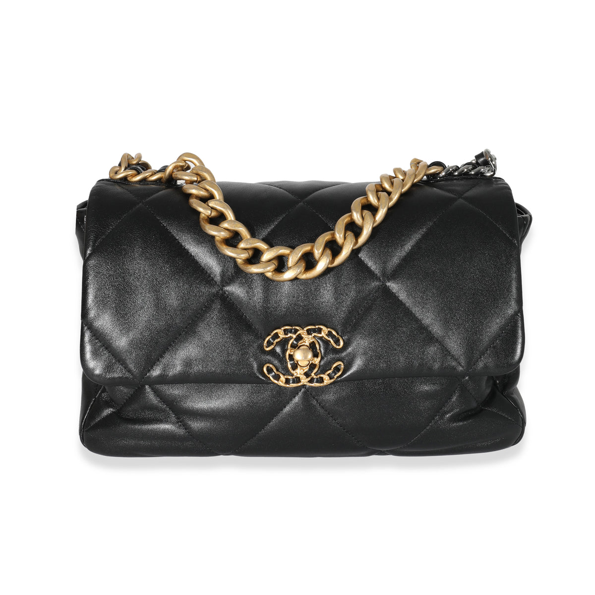Chanel Black Goatskin Small Chanel 19 Flap Bag, myGemma