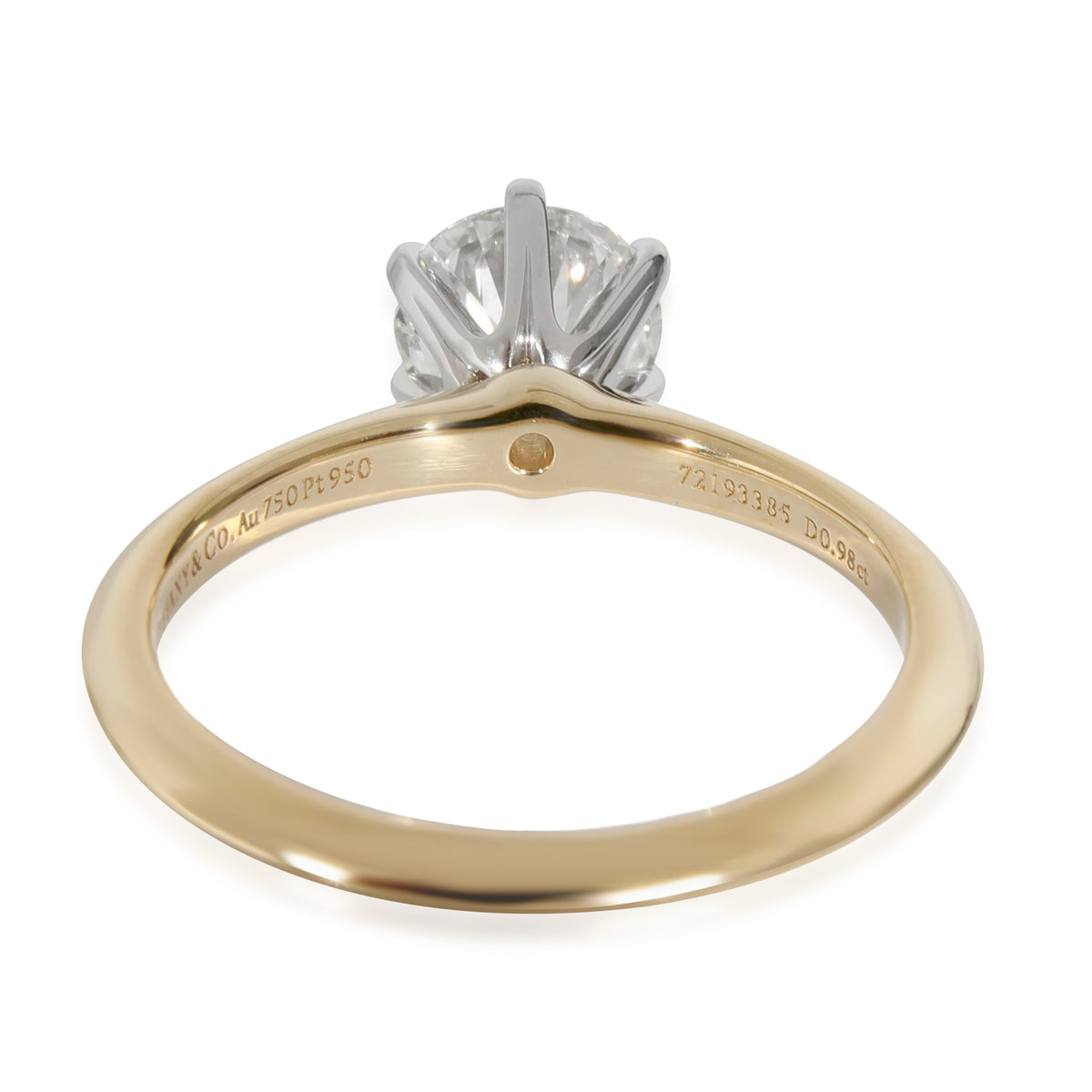 Tiffany & Co. Diamond Engagement Ring in 18k Yellow Gold/Platinum I VS1 0.98 ctw