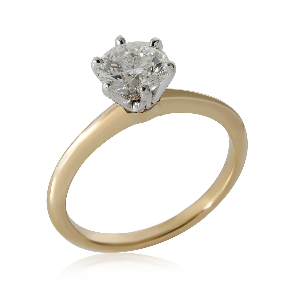 Tiffany & Co. Diamond Engagement Ring in 18k Yellow Gold/Platinum I VS1 0.98 ctw