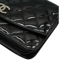 Chanel Black Patent Brilliant Wallet On Chain