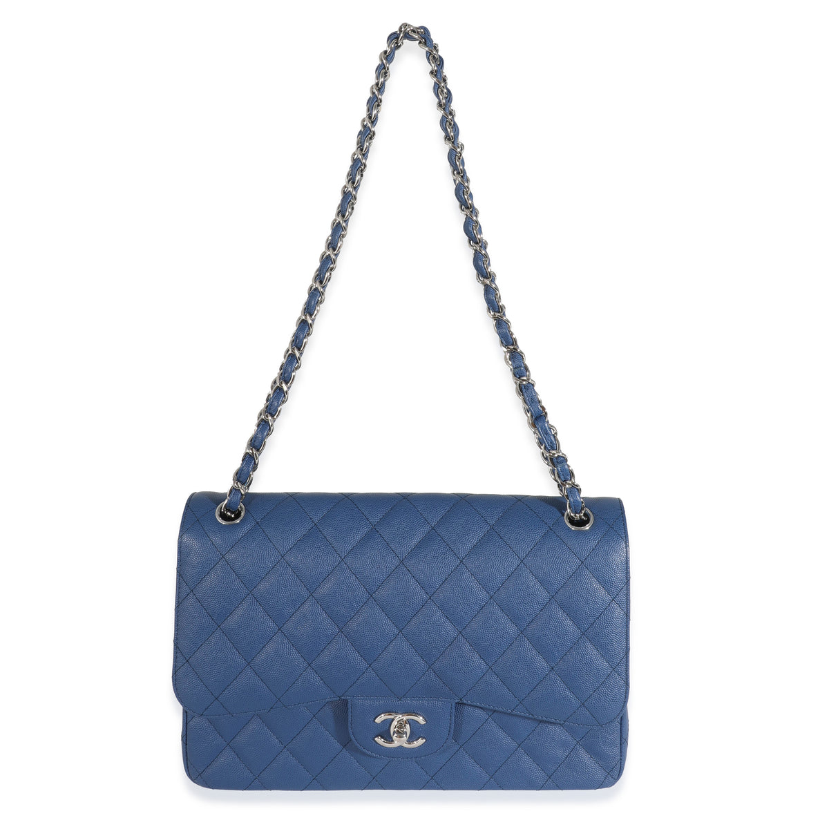 Chanel 18C Navy Caviar Jumbo Classic Double Flap Bag