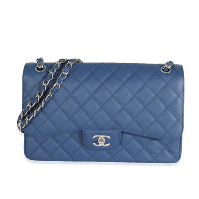 Chanel 18C Navy Caviar Jumbo Classic Double Flap Bag