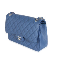 Chanel 18C Navy Caviar Jumbo Classic Double Flap Bag