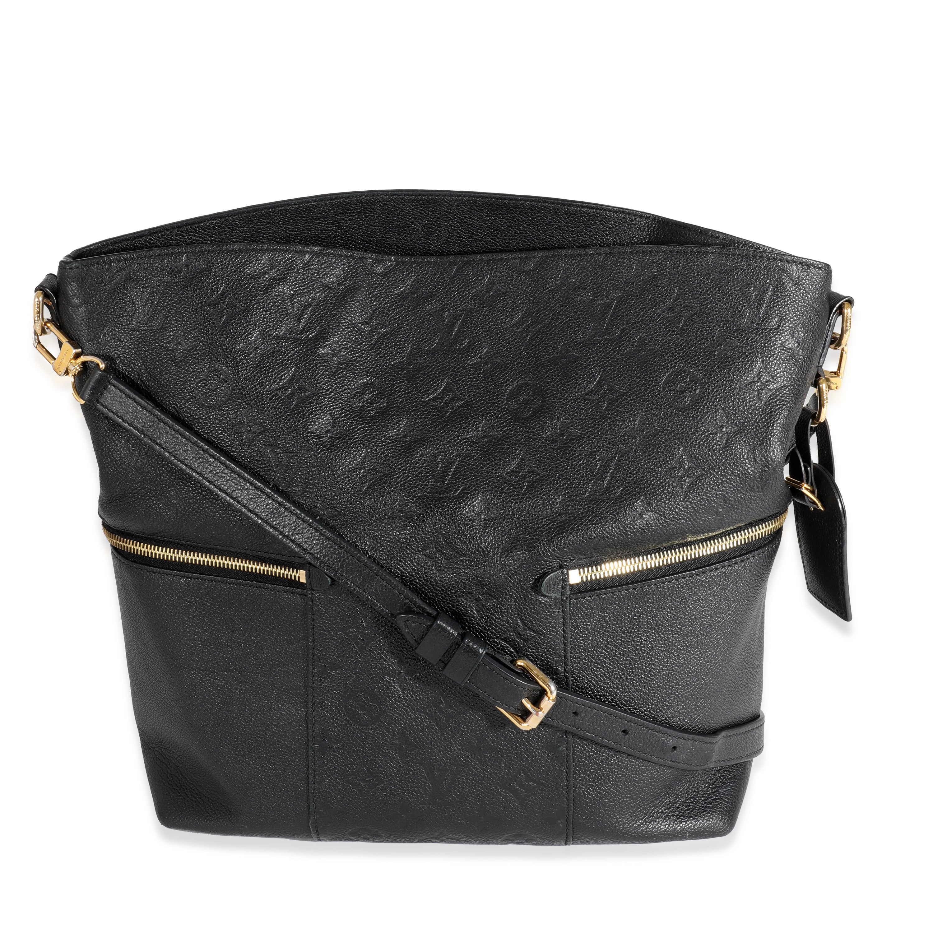 Louis Vuitton Black Monogram Empreinte Leather Clémence Wallet, myGemma