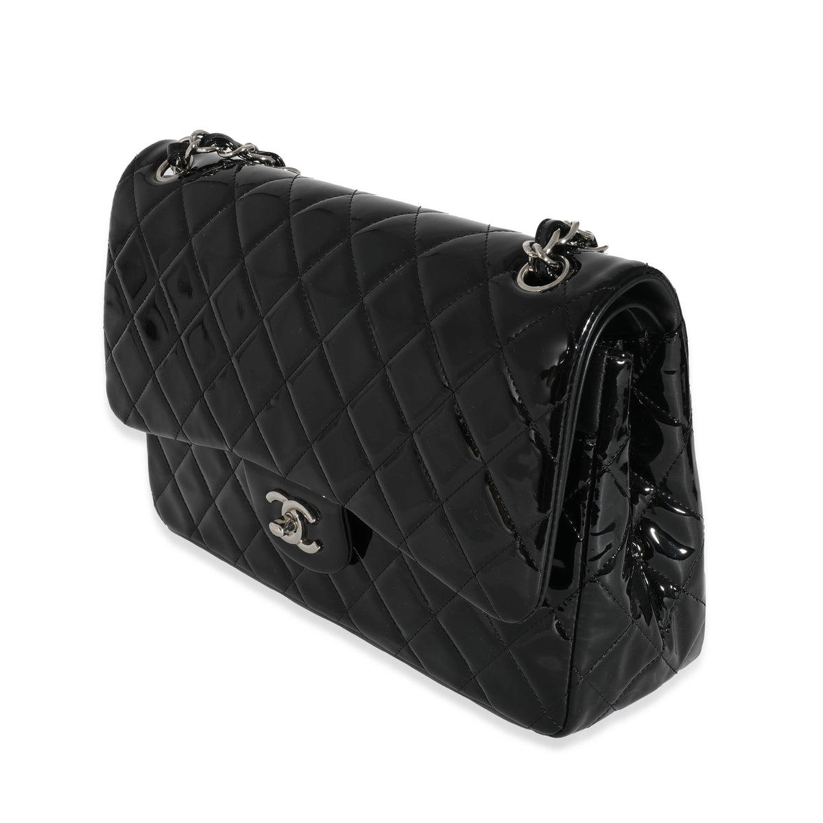 Chanel Vintage Black Quilted Patent Lunch Box Bag, myGemma