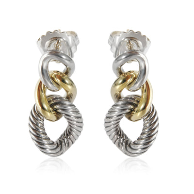 David Yurman Belmont Curb Link Drop Earrings in SS/ 18K Gold